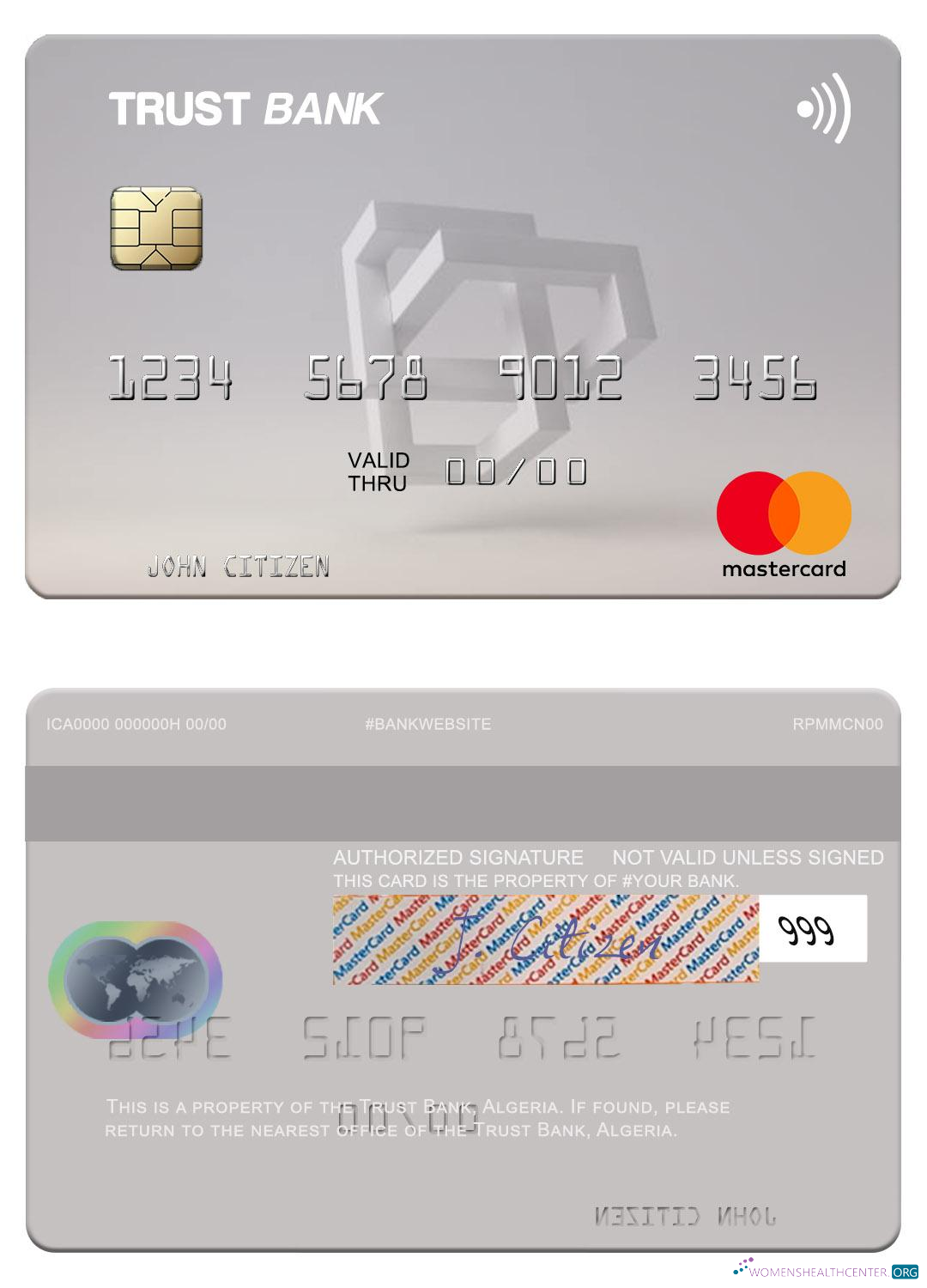 Download Algeria Trust Bank Algéria mastercard Photoshop template